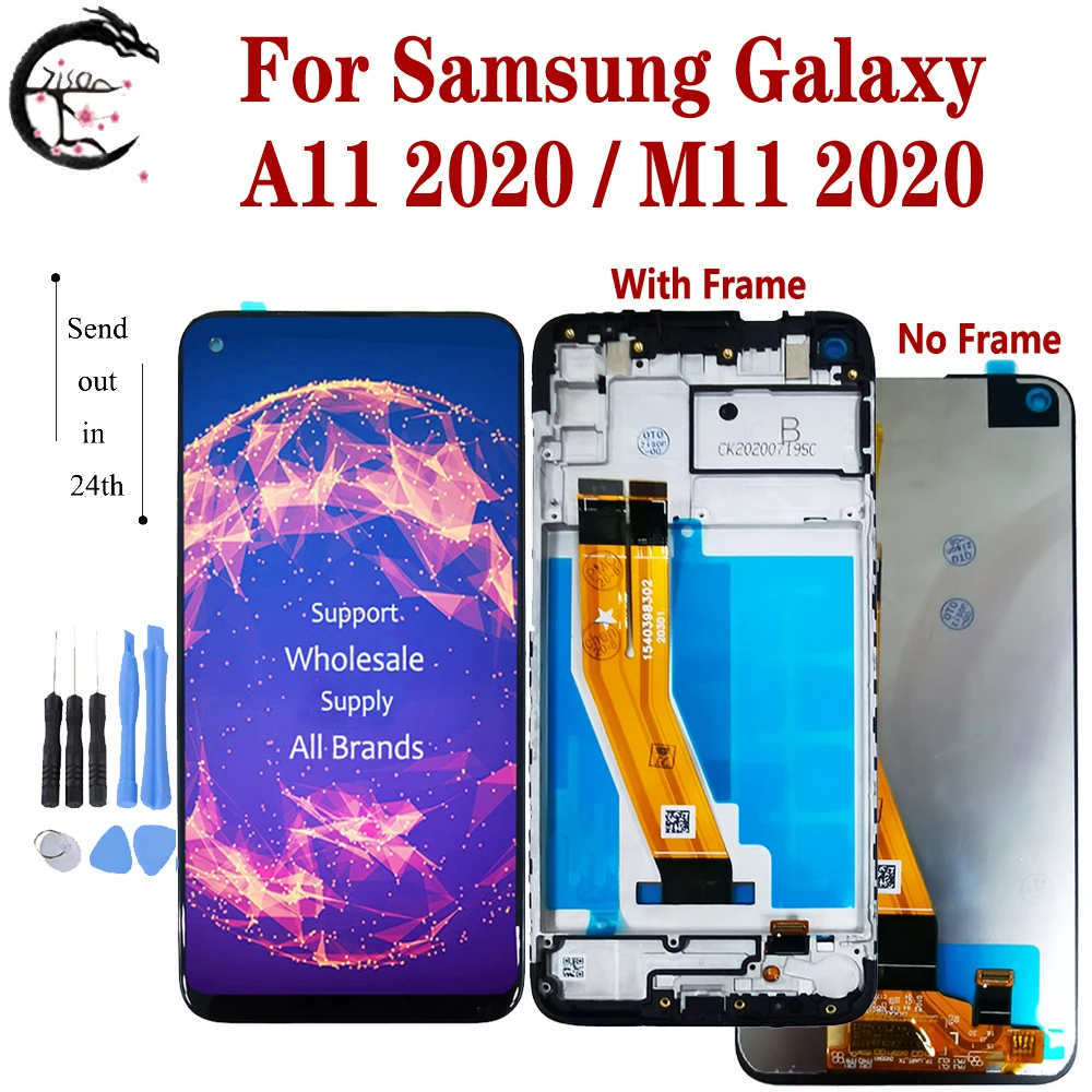 ЖК-дисплей A115 M115 с рамкой для Samsung Galaxy A11 M11 2020, ЖК-дисплей SM-A115F/DS A115M M115F, сенсорный экран с цифровым преобразователем в сборе