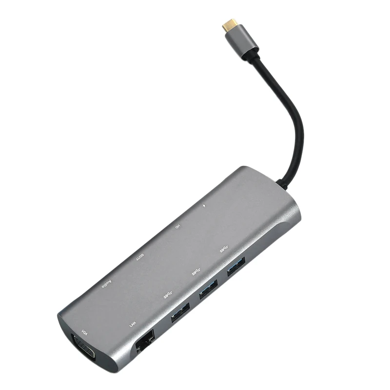 USB C концентратор док станция адаптер 10 портов s для Type к 3 0 TF/SD HDMI VAG PD LAN o порт в