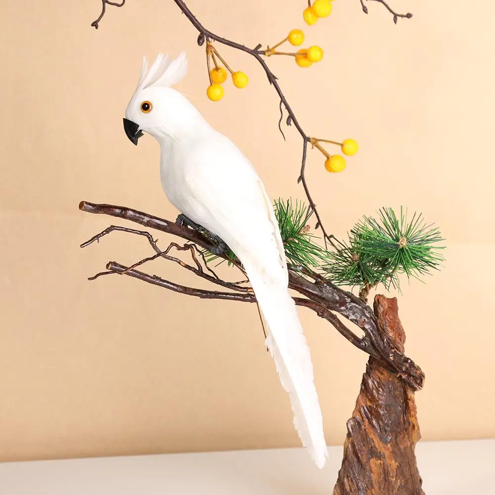 Имитация попугая ручной работы 28 см креативная фигурка на лужайке с перьями