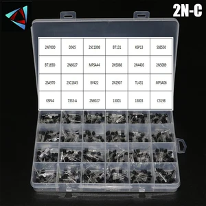 2N-C 24Values TO-92 Transistor Assortment Assorted Kit Each TL431 2SA970 KSP13 KSP44 MJE13001 MJE13003 MPSA06 2N4403