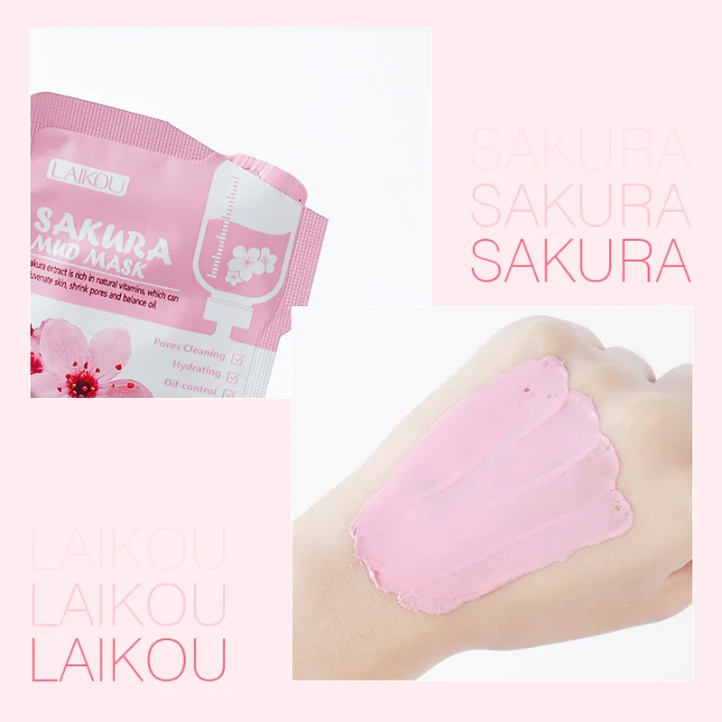Маска для лица Sakura Mud удаляет темные круги тонкие линии уход за кожей глубокое