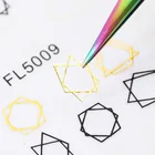 1 лист 5D золотистые черные Серебристые геометрические линейные наклейки переводки дизайн ногтей Переводные слайдеры