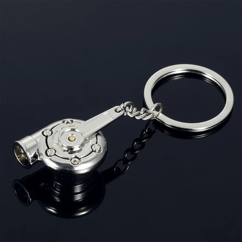 

Fashion Turbo Turbocharger Keychain Spinning Turbine Key Ring Zinc Alloy Metal Keyring Car Styling Car Interior Accessories