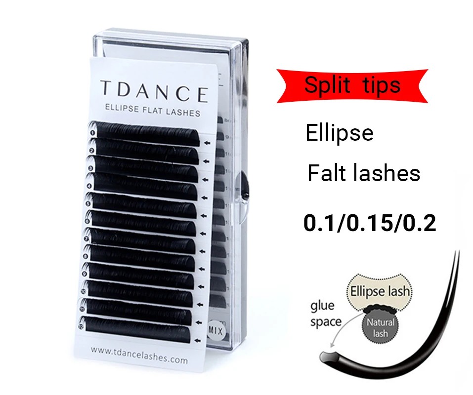 TDANCE в виде плоского эллипса, накладные ресницы в форме эллипса, естественный светильник, накладные ресницы в форме эллипса