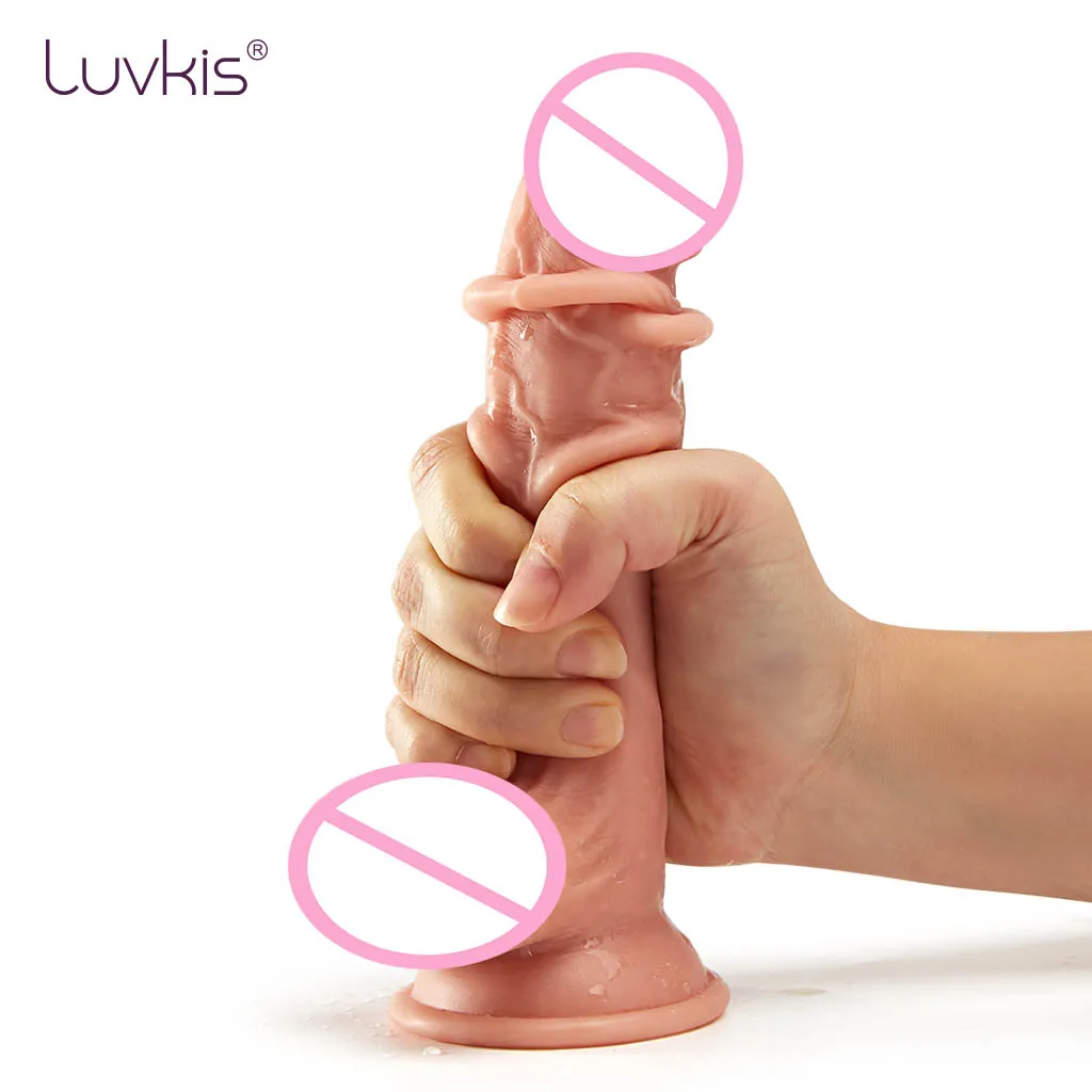 Реалистичный фаллоимитатор Luvkis с Pinchable Skin для женщин 6 9 дюйма 3 слойная присоска