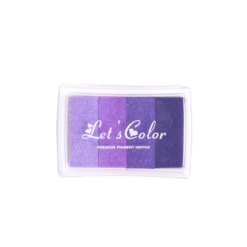 Purple DIY Creative Big Ink pad tool 6 Colors set Gradients Rubber Roller Self-Inking Stamps for Scrapbooking/Card making Decorations - Color: Purple