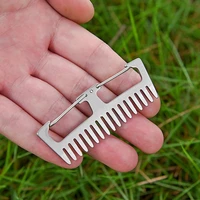titanium alloy comb anti static lightweight mountaineering buckle outdoor travel comb climbing buckle keychain tools