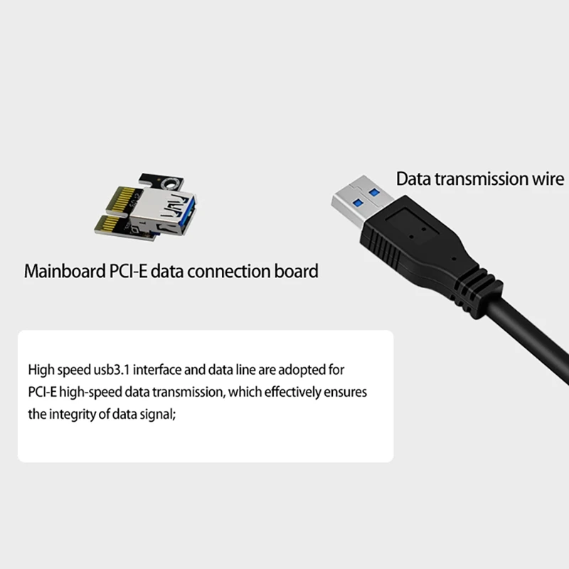 PCIe Extension Cable Adapter Card X1 to X16 6PIN+USB3.0 Interface External Graphics for BTC Mining | Компьютеры и офис