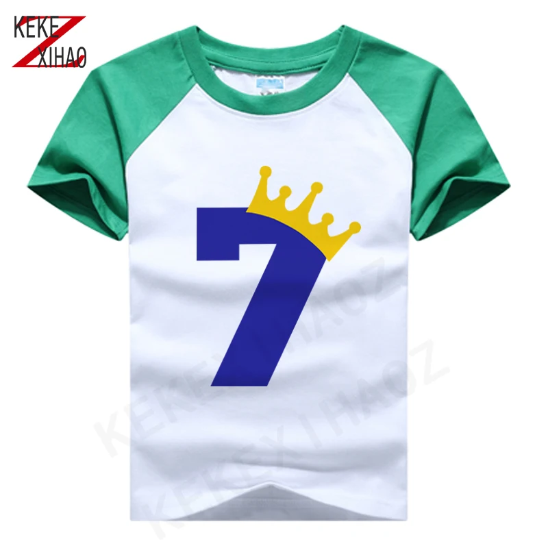 

Summer Boys T-shirt For Girl Tops Happy Birthday Number 7-9 Letter Print T Shirt Kids Clothes Children Birthday Party Clothing