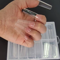 120pcs xxl square full cover press on false nail tips extra long clearnatural straight manicure tools salon fake nails tips