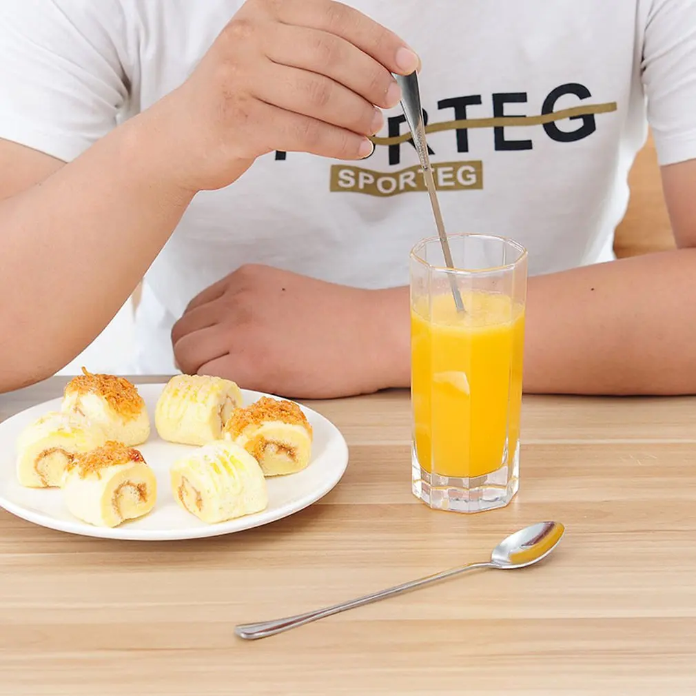 

T4529 kitchen creative stainless steel long handle spoon ice spoon office coffee spoon stirring spoon long spoon