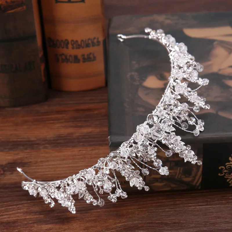 Модные свадебные аксессуары для волос Корона головной убор невесты хрустальные