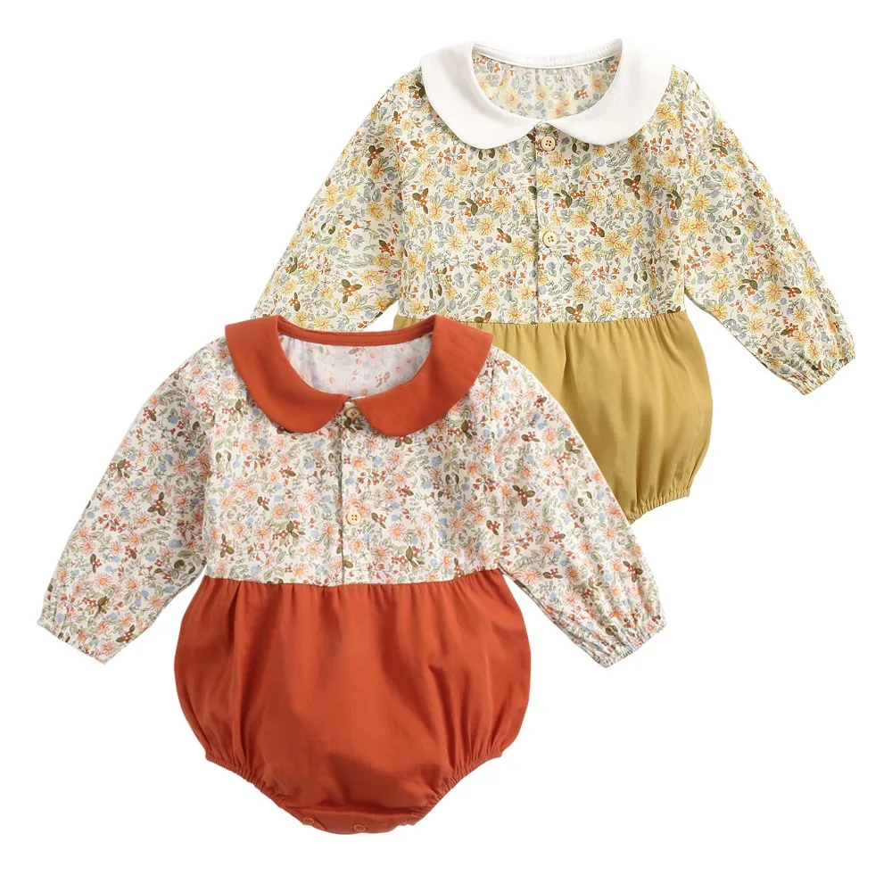 

Sanlutoz Cute Baby Bodysuits Flower Cotton Autumn Long Sleeve Infants Clothes Casual