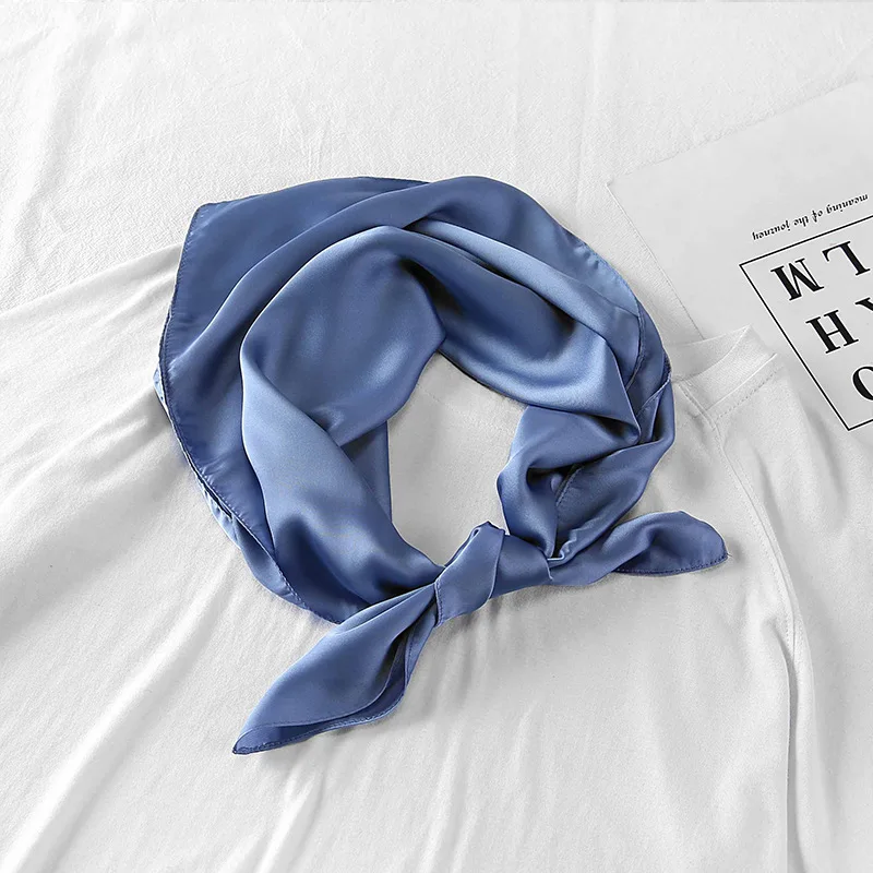 

Pure color scarves women's small square scarves simple spring and autumn Korean fashion scarves hair ribbon scarves ribbon