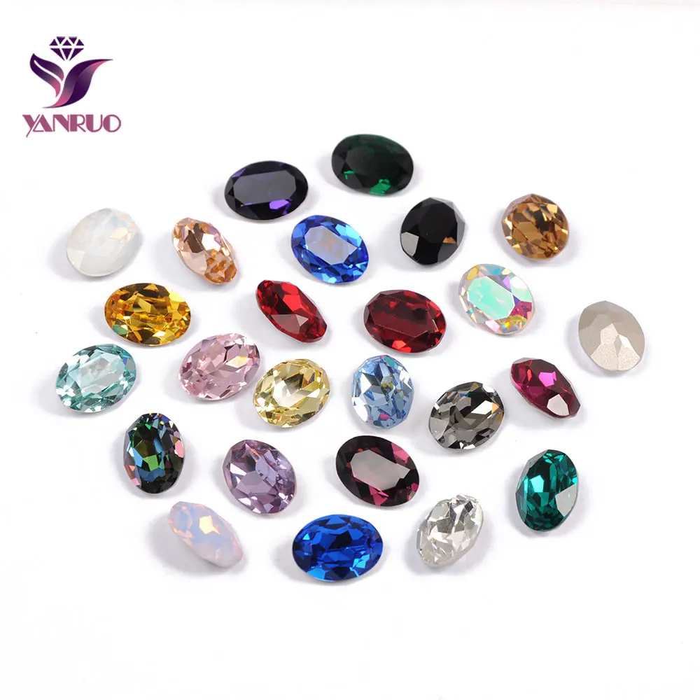 YANRUO 4120 овальные украшения драгоценные камни DIY швейные кристаллы Необычные