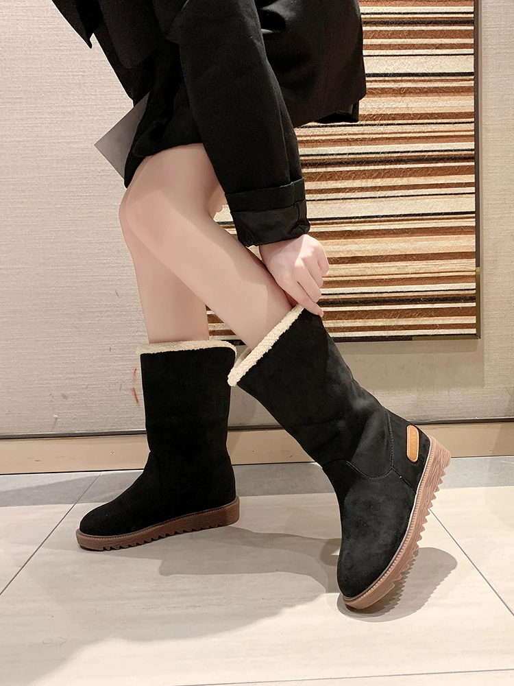 

Women's Snow Boots Winter 2021 New Style Plus Velvet Thick Warmth Fashion Cotton Shoes Boots for Women