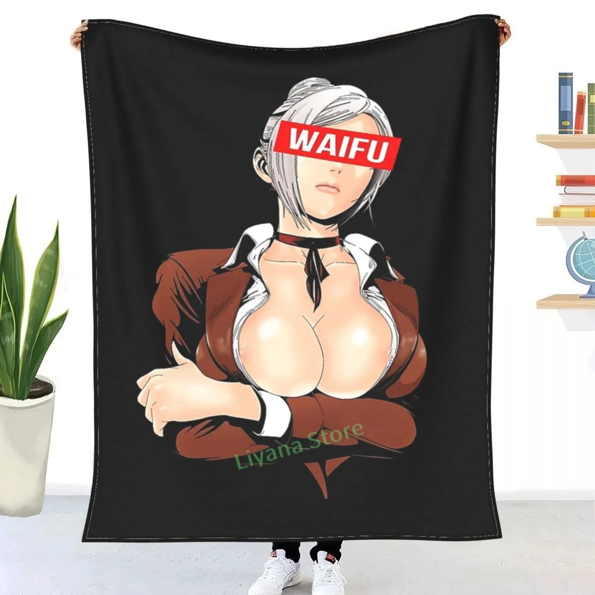 

Shiraki Meiko Waifu Hentai Anime Vaporwave Aesthetic Art Throw Blanket 3D printed sofa bedroom decorative blanket children adult