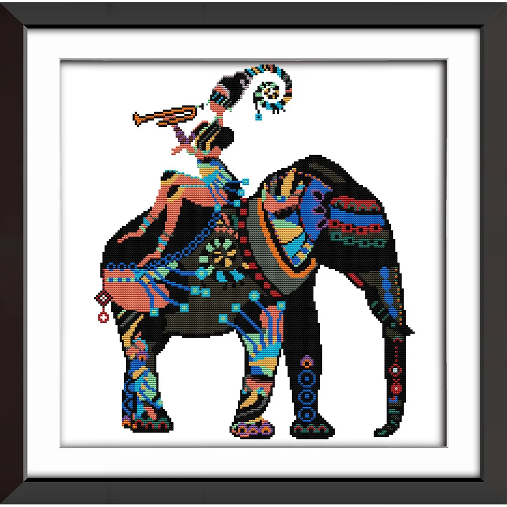 

Everlasting Love Elephent Chinese Cross Stitch Kits Ecological Cotton Stamped Printed 11CT DIY Gift Wedding Decoration For Home