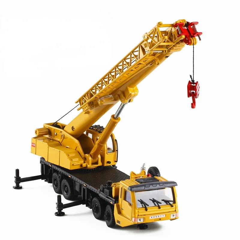 

1:55 Diecast Mega Crane Lifter 360 Degress Rotate Work Platform Crane With 4 Front Wheel Steering Engineering Car Model Kid Toys