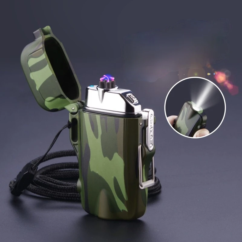 

Double Arc Lighters Windproof Waterproof USB Rechargeable Cigarette with LED Light Encendedores Regalos Para Hombre Originales