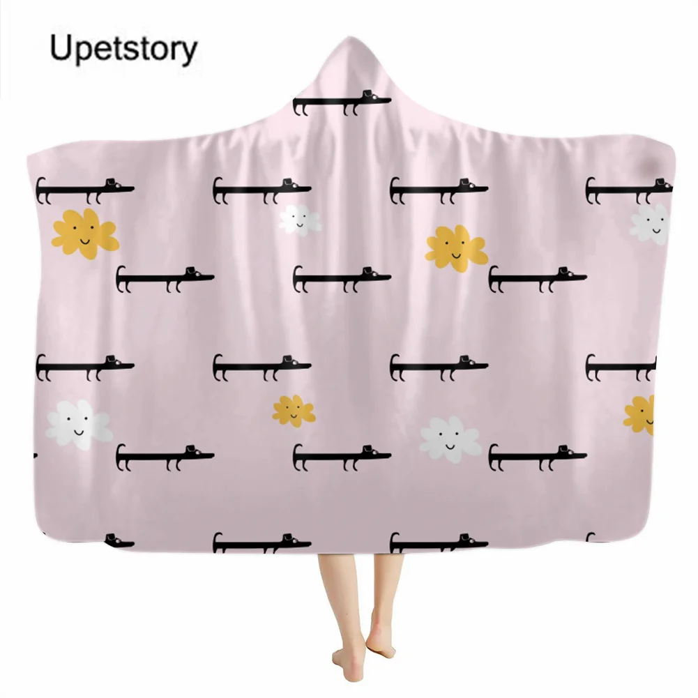 

Upetstory женское носимые плюшевое одеяло с капюшоном Beagle Dog дамские зимние теплые одеяла с капюшоном спальня спальный плед одеяло Manta