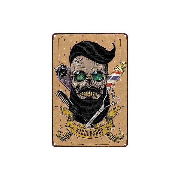 

Barber Wall Sticker Bar Pub Cafe Club Metal Tin Sign Poster Home Art Decor