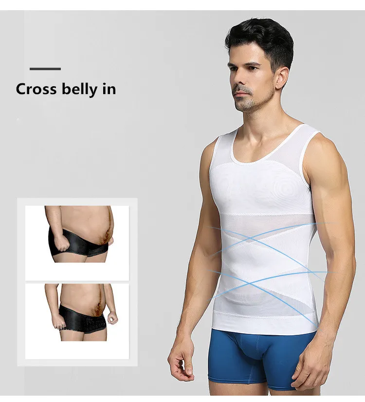 Мужская футболка для коррекции фигуры топы похудения и живота Корректор осанки |