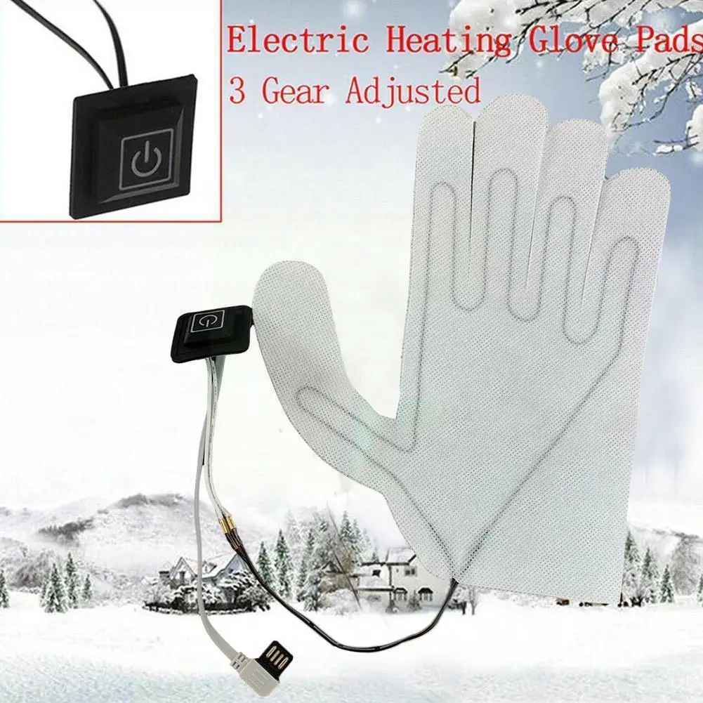

1pcs Glove Heating Pad Usb Heating Heater Portable Thermal Mitts Sheet Three-level Washable Temperature Durable Electric Y5z6