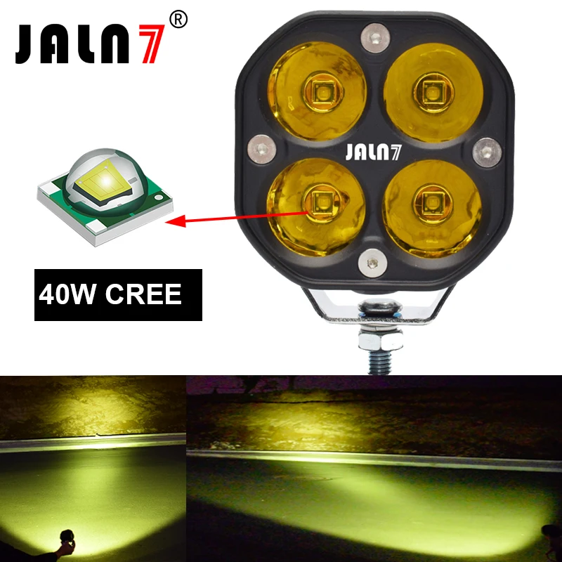 

JALN7 1Pc LED Motorcycle Driving Headlight 40W Fog Lamp Work Light 4x4 Square 3inch Mini Offroad Yellow White Waterproof ATV UTV