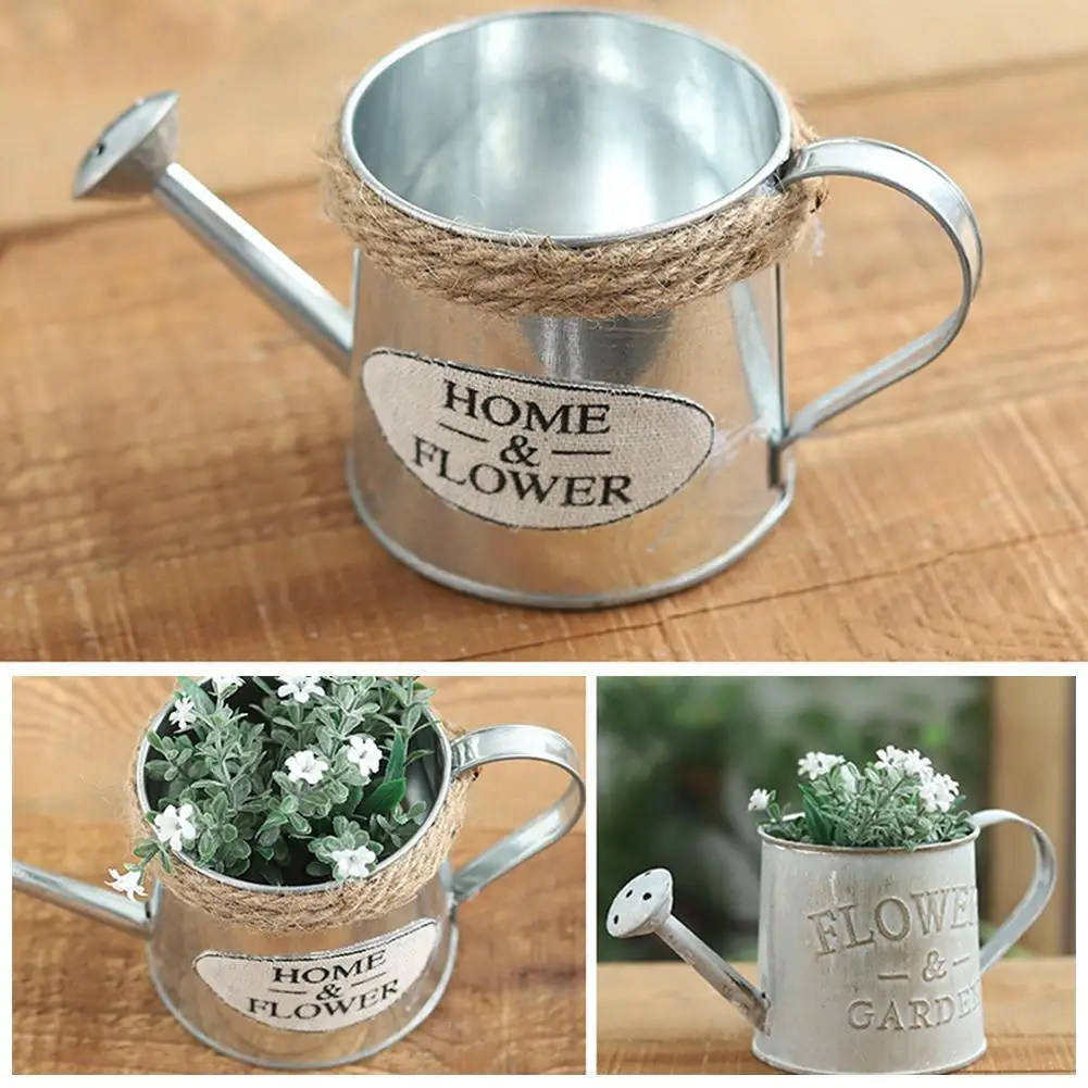 

Iron Bucket Watering Pot Flower Pot Vase Retro Pastoral Style Plant Watering Garden Decor Decoration Desk Succulents Home D A9S9
