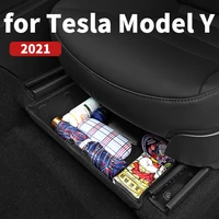 2021 under seat storage box for tesla model y central control storage box interior modification ya car accessories