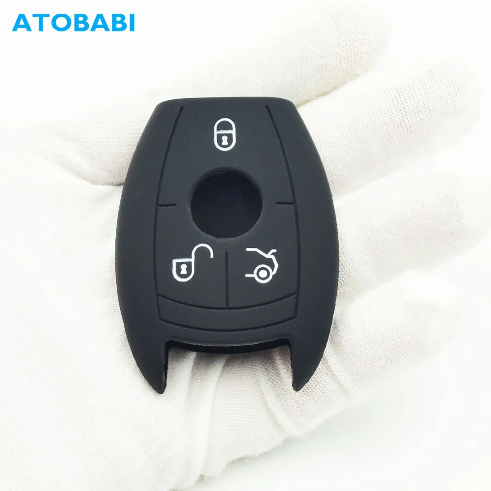 

ATOBABI Silicone Car Key Case For Mercedes Benz A B C E S M R CLS CLK G Class GT Viano SLK Smart Remote Control Protector Cover