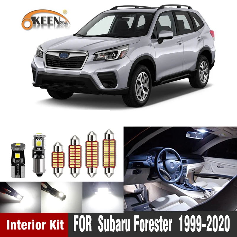 

9Pcs Canbus White LED Car Interior Light Package Kit For Subaru Forester 1998-2017 2018 2019 2020 LED Map Dome Lamp