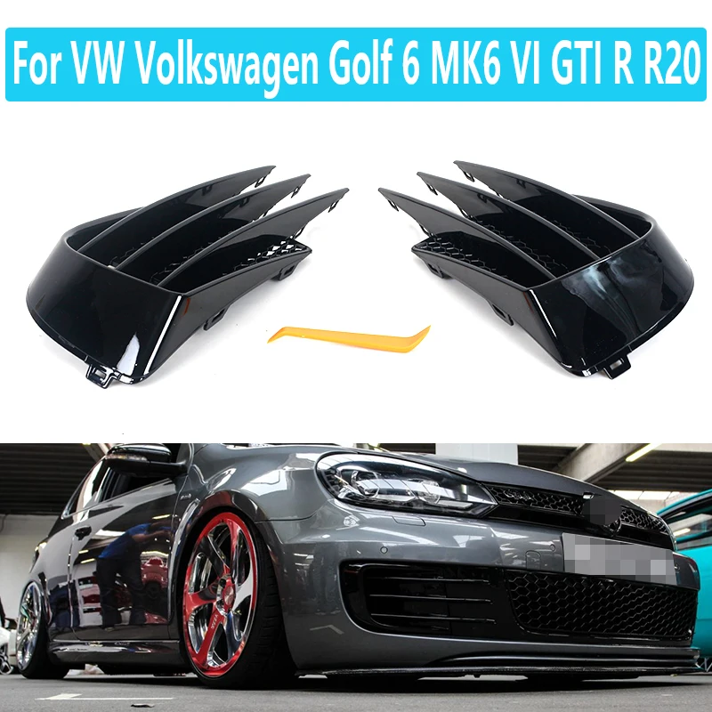 

ABS Fog Lamps Shade For VW Volkswagen Golf 6 MK6 VI GTI R R20 Car Front Fog Light Hoods Eyebrow Eye Wind Knife Cover Trim