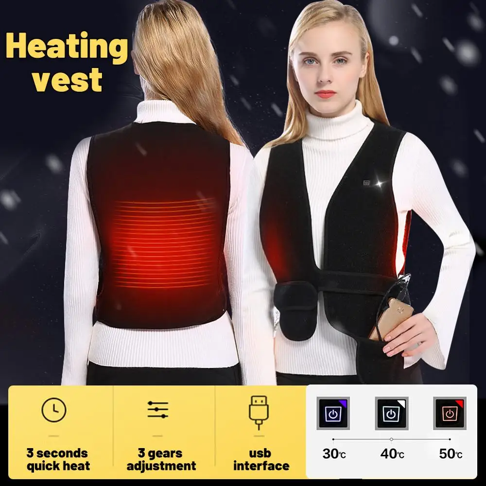 

USB Electric Heating Vest Multifunctional Heating Vest Health Care Suit for Men and Women for Outdoor Camping Hiking Fishing