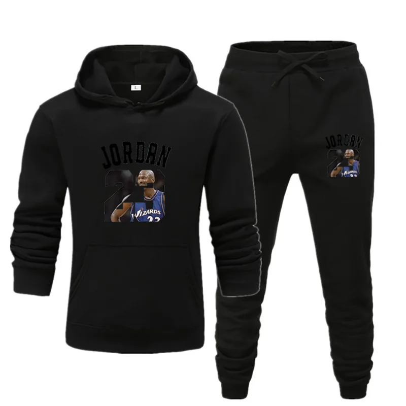 

2 Pieces Sets Tracksuit Men 23 Letter Hooded Sweatshirt+pants Pullover Hoodie Sportwear Suit Ropa Hombre Casual Men Clothes