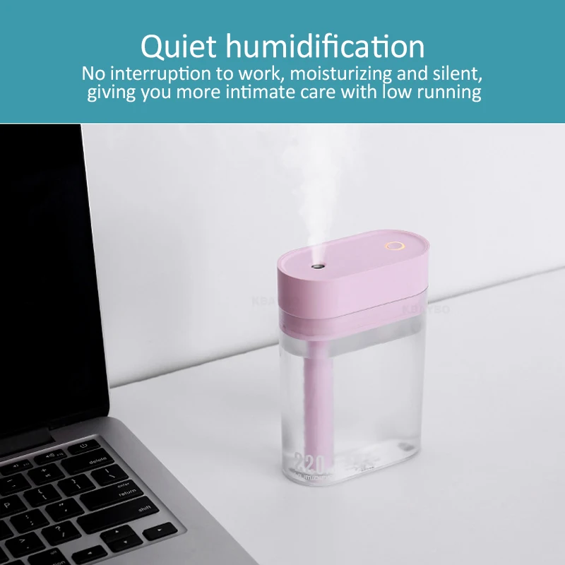 KAIPUTE 220 мл Мини USB увлажнитель воздуха с светодиодный подсветкой ультразвуковой