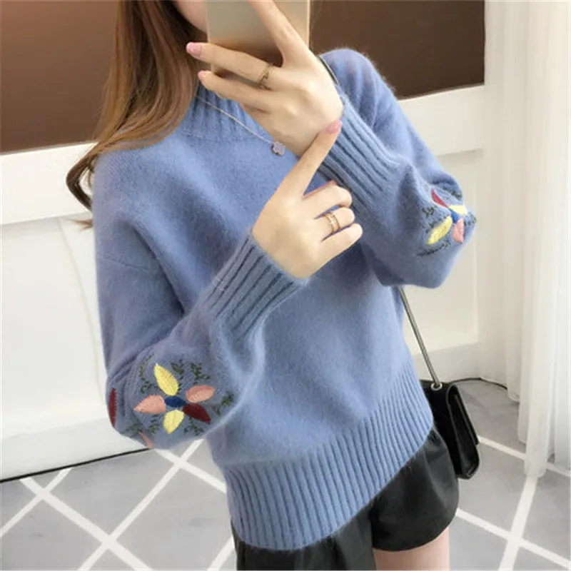 Women's Fashion Early Spring Sweaters Half Turtleneck Warm Sweater Female Autumn Pullovers Clothing LWL201 | Женская одежда
