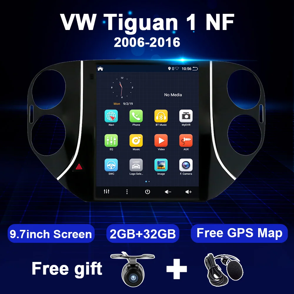 

Автомагнитола на Android для Volkswagen VW Tiguan 1 NF 2006-2016 мультимедийный видеоплеер в стиле Тесла вертикальный экран GPS 2 Din