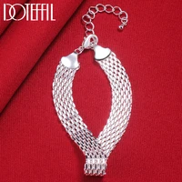 doteffil 925 sterling silver weave bracelet chain for women wedding engagement party fashion jewelry