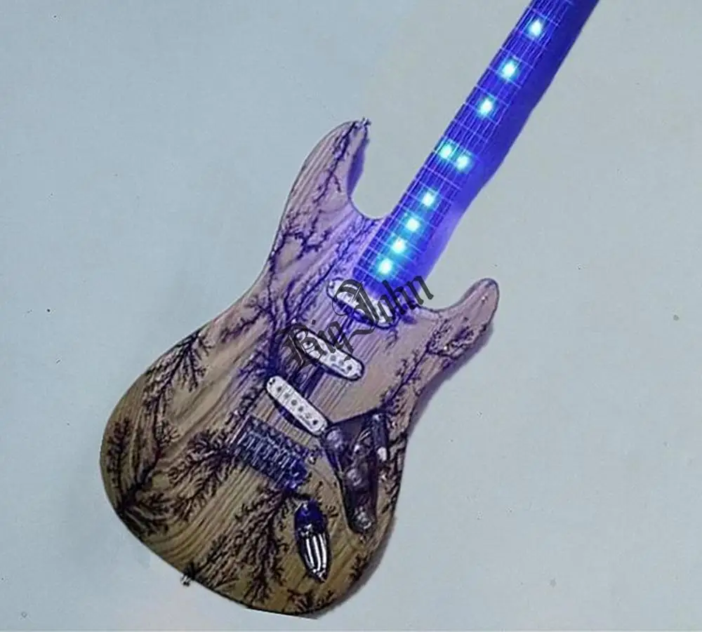 Электрическая гитара с резьбой в виде тела ясеня фингерборд из розового дерева