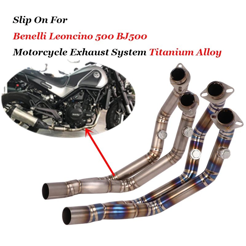 

Motorcycle Exhaust System Slip On For Benelli Leoncino 500 BJ500 Modified Escape Titanium Alloy Front Middle Link Pipe