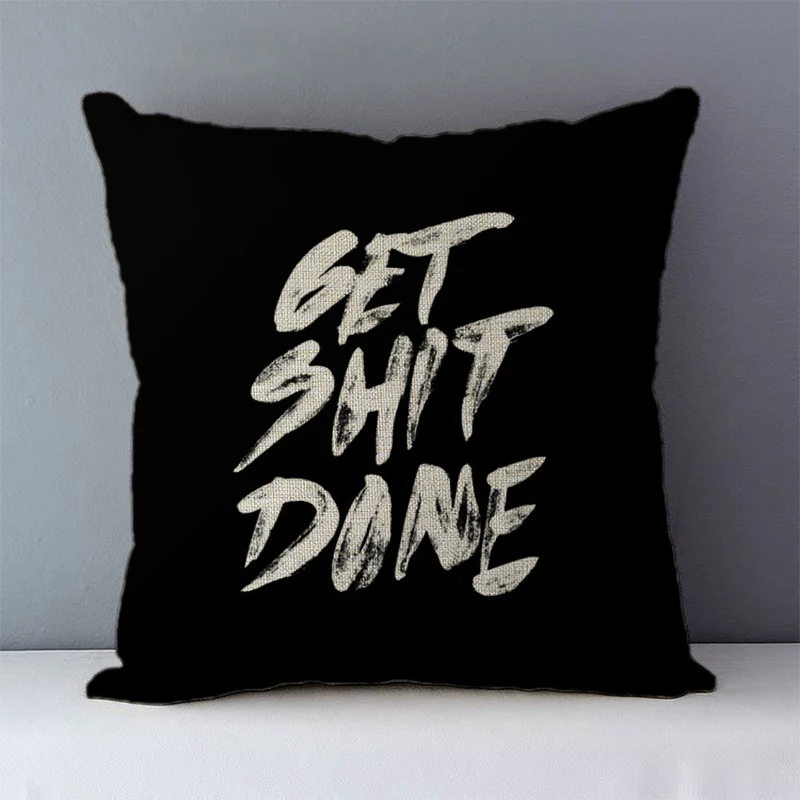 

Simply style cozy couch cushion cover home decorative pillows 45x45cm bedding pillowcase white black words quality printed D5