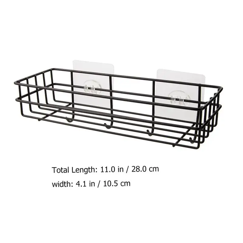 

1Pc Punch Free Wall Storage Rack Wall-Mounted Iron Shelf for Kitchen Bathroom