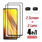 Защитное стекло 4 в 1 для Xiaomi Poco X3, защита экрана, закаленное стекло для MI Poco X3, PocoX3, mipocox3, стеклянная пленка для объектива камеры