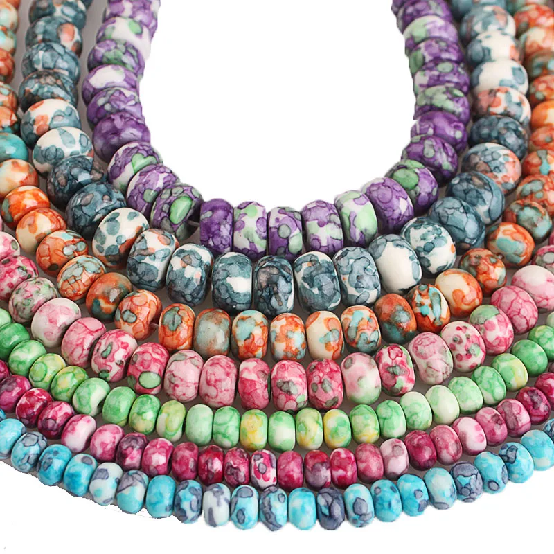 Натуральные бусины разделители микс радужные керамические счеты 4 6 8 мм DIY