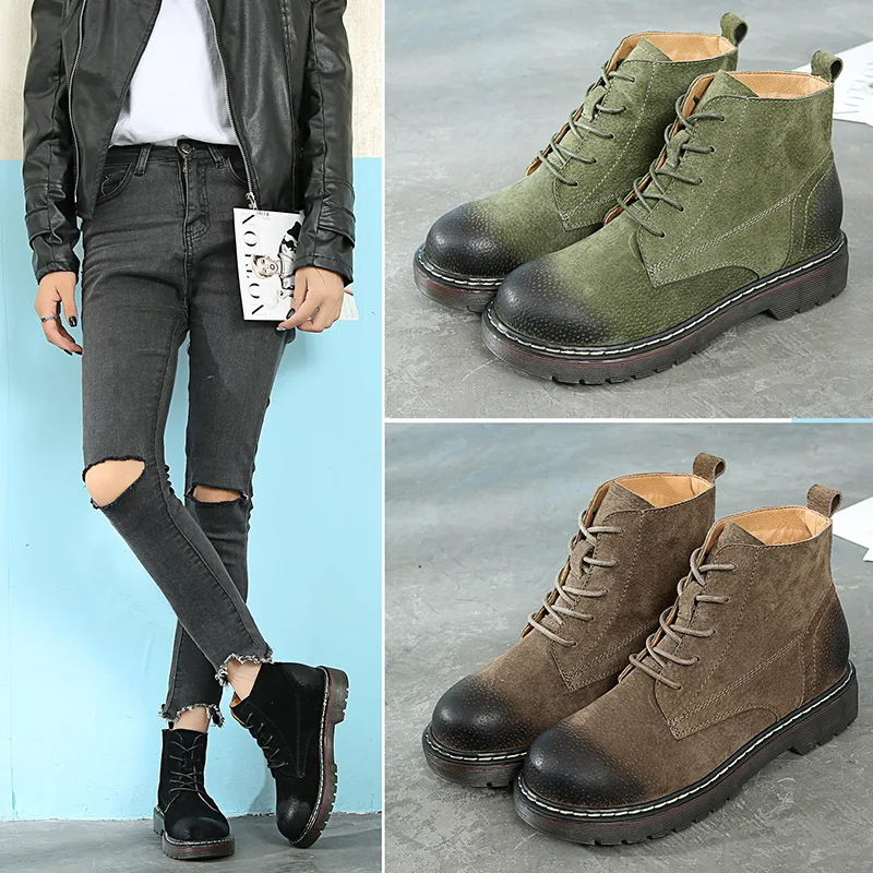 Женские ботинки новая обувь женские мартинсы на платформе модная Брендовая