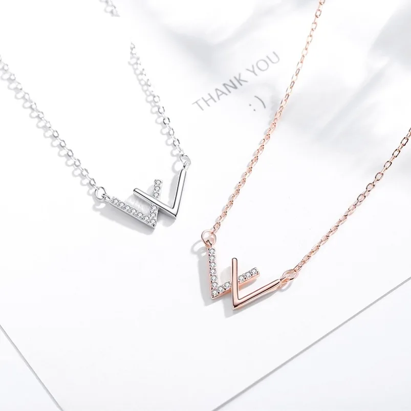 

Silver Necklace Female Ins Simple Temperament Letter Clavicle Chain Tide Net Red Wild Jewelry Valentine's Day Gift To Girlfriend