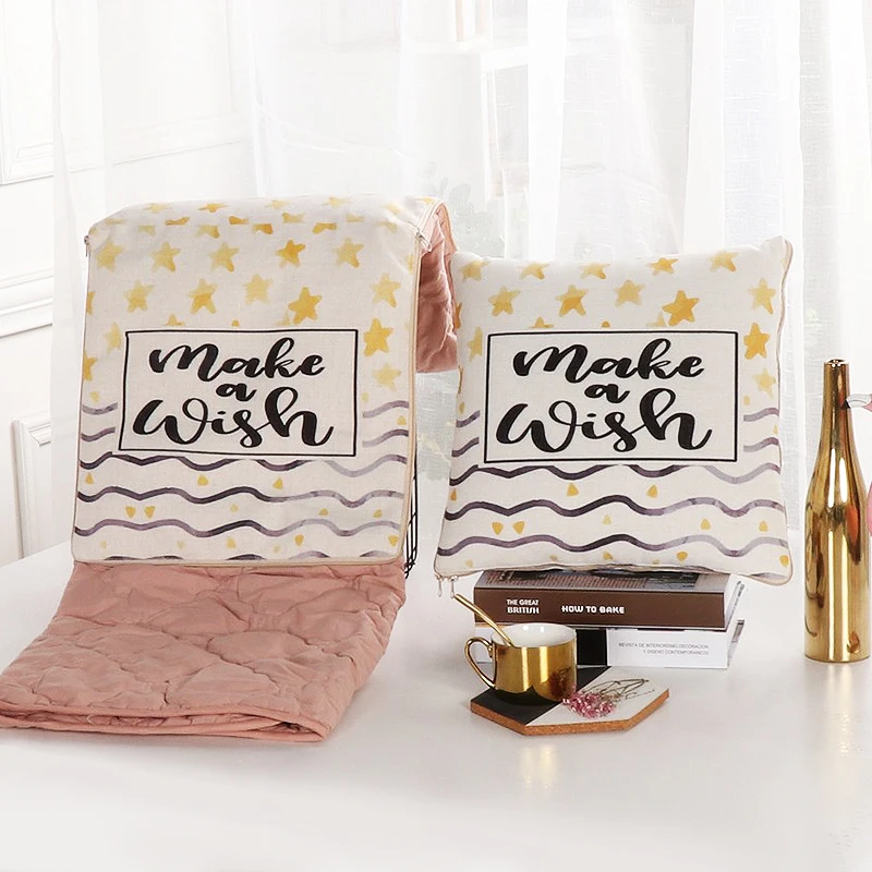 2 в 1 скандинавский мультфильм складное лоскутное одеяло квадратная подушка с