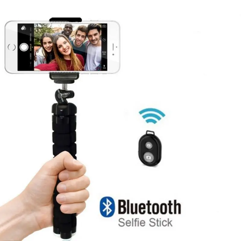 Гибкая Губка Осьминог Мини штатив с Bluetooth пульт дистанционного спуска затвора